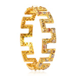 18k Yellow Gold Diamond Designer Wave Bangle For Gift