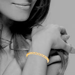 18k Solid Yellow Gold Bangle Diamond Jewelry For Gift