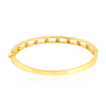 18k Solid Yellow Gold Bangle Diamond Jewelry For Gift