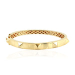 18k Solid Yellow Gold Spike Design Bangle For Her