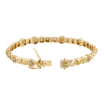 18k Yellow Gold Bangle Bezel Set Diamond Bracelet Jewelry