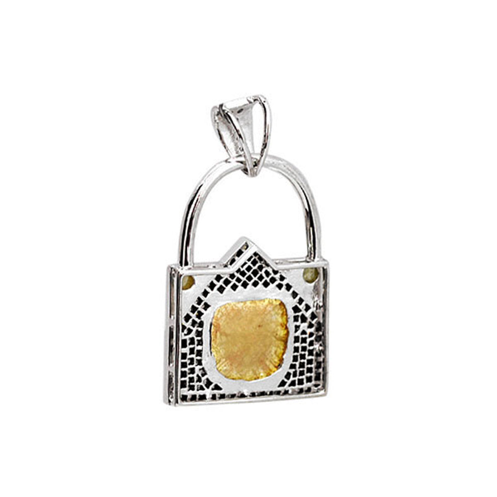 Ice Diamond 14k White Gold Handbag Design Charm Pendant