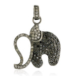 Elephant Design Pendant Pave Diamond 925 Sterling Silver Fashion Jewelry
