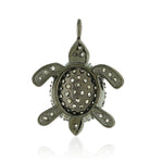 Turtle Shape Pendant 925 Sterling Silver Pave Diamond Jewelry