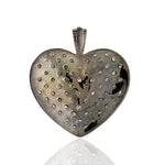 Pave Diamond 925 Sterling Silver Heart Charm Pendant Vintage Jewelry Gift