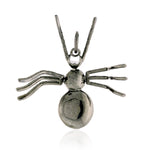 Pave Diamond 925 Sterling Silver Spider Charm Spooky Pendant