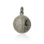Pave Diamond 925 Sterling Silver Peace Sign Charm Pendant Enamel Jewelry