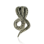 Pave Diamond & Ruby Gemstone 925 Silver Snake Design Pendant