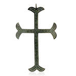 Handmade Tsavorite Gemstone Cross Charm Pendant Sterling Silver Religious Jewelry