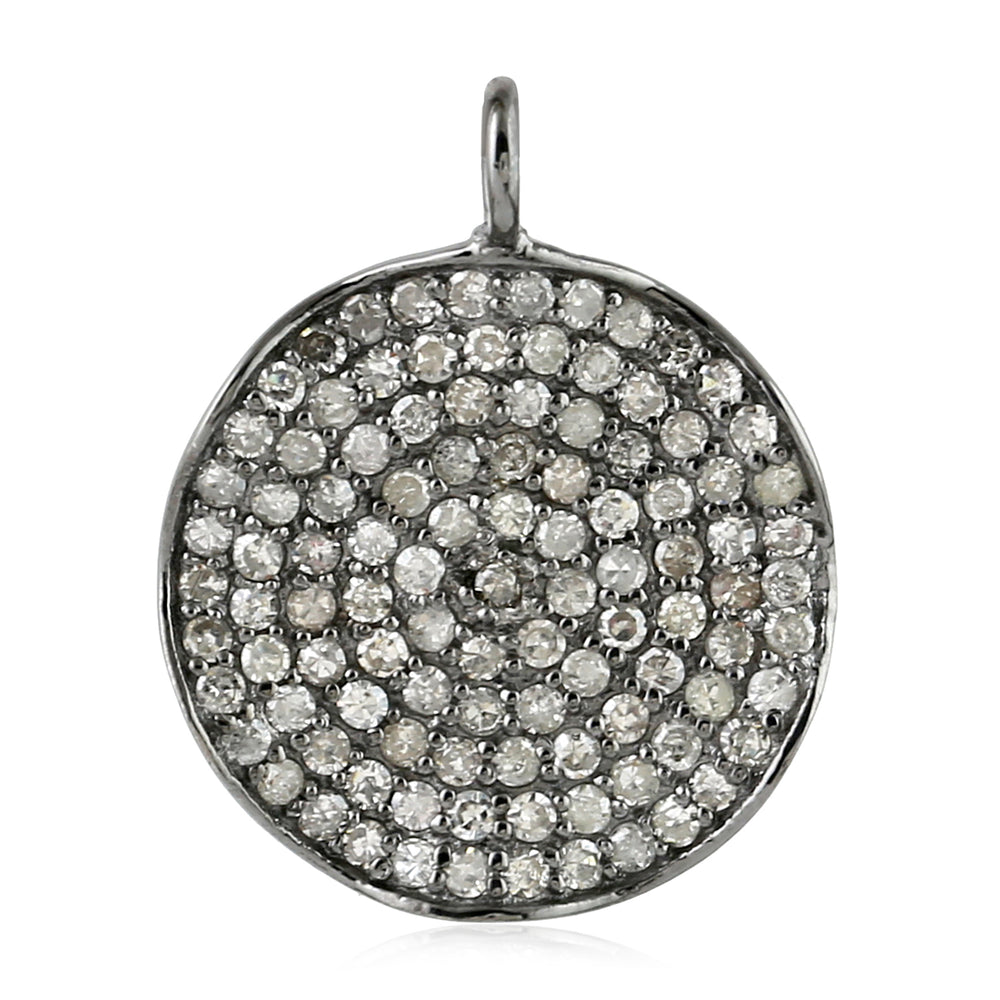 Natural Pave Diamond 925 Sterling Silver Charm Pendant Jewelry Gift