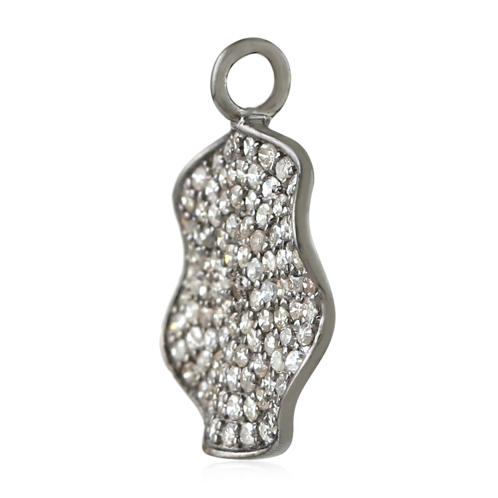 Natural Pave Diamond 925 Sterling Silver Charm Pendant Jewelry Gift