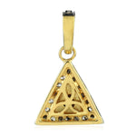 Diamond 14Kt Gold Triangle Shape Charm Pendant 925 Sterling Silver Jewelry Gift