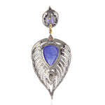 Pave Diamond Tanzanite Gold Designer Pendant 925 Sterling Silver Jewelry
