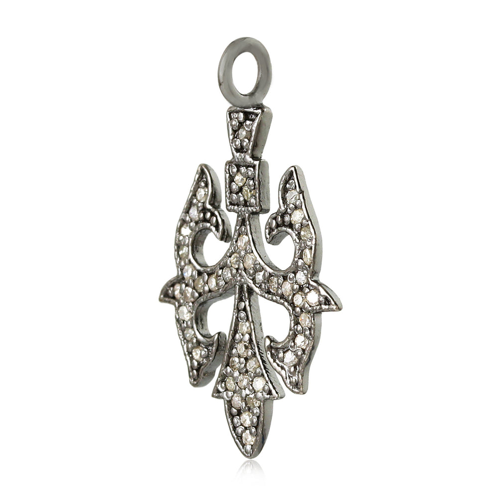 Pave Diamond Charm Pendant 925 Sterling Silver Jewelry Gift
