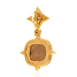 Pave Diamond Star Design Handmade Charm Pendant 18k Yellow Gold