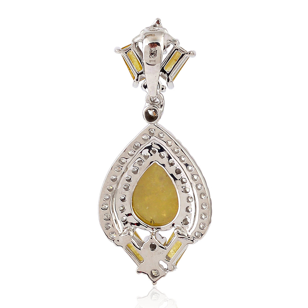 Pave Diamond Designer Handmade Pendant In 18k White Gold