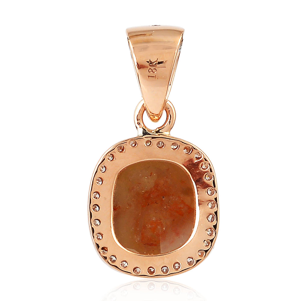 Natural Pave Diamond Handmade Designer Charm Rose Gold Pendant