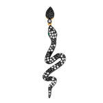Pave Diamond 18k Gold 925 Silver Emerald Snake Design Pendant Gift