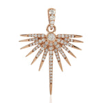 Natural Diamond Star Burst Charm Pendant In 14k Rose Gold Jewelry Gift