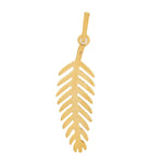 Micro Pave Diamond Angel Feather 18k Yellow Gold Pendant
