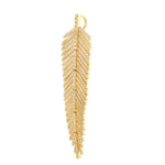 Micro Pave Diamond Angel Feather 18k Yellow Gold Charm Pendant