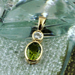 Peridot Charm Pendant 18k Yellow Gold Sapphire Jewelry Gift