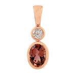Tourmaline Charm Pendant 18k Rose Gold Diamond Jewelry