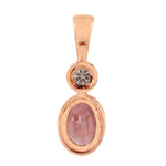 Tourmaline Charm Pendant 18k Rose Gold Diamond Jewelry
