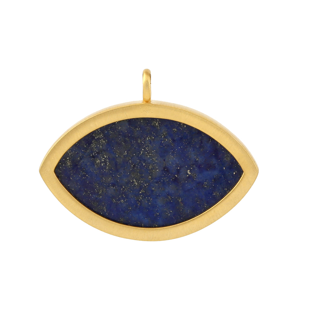 Opal Ethopian Lapis Sapphire Evil Eye Charm 14k Yellow Gold