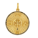 Natural Diamond Multiple Charm Mythological Pendant In yellow Gold