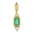 Emerald Cut Emerald Diamond Beautiful Minimalist Charm Pendant
