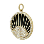 Natural Diamond Designer Charm Pendant 14k Yellow Gold Fine Jewelry