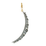 White Pearl Moon Charm Pendant 18k Gold Diamond Fine Jewelry