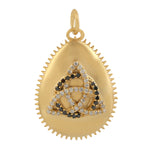 14k Gold Black White Diamond Designer Pendant Handmade Jewelry