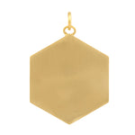 Pave Diamond Moon & Star Hexagon Pendant 14k Solid Gold
