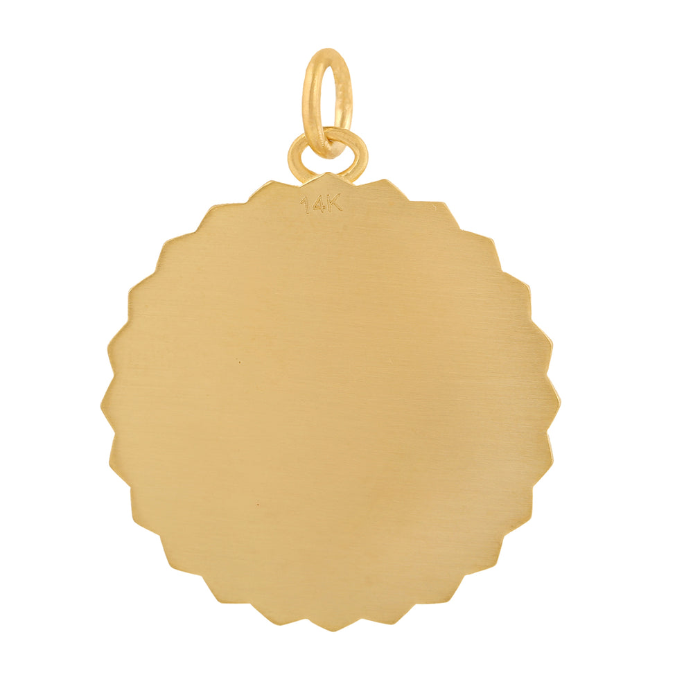 14K Solid Gold Star Design Pendant Handmade Jewelry