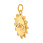 Pave Diamond Evil Eye Charm Pendant Jewelry Set In 14k Yellow Gold