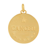 14k Yellow Gold Cancer Zodiac Sign Diamond Pendant
