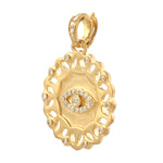 14k Solid Gold Evil Eye Diamond Pendant For Gift