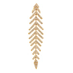 Pave Diamonf Leaf Design Charm Pendant In 18k Yellow Gold