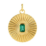 Natural Emerald 14k Yellow Gold Charm Pendant Vintage Jewelry For Her
