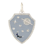 Natural pave Diamond & Sapphire Moon Star Planet pendant Enamel Jewelry For Gift