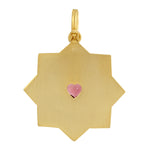 14k Yellow Gold Diamond Tourmaline Heart Shape Women's Jewelery