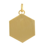 MOP Diamond Shooting Star Hexagon Pendant In 14k Yellow Gold