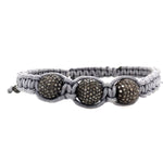 925 SilverPave Diamond Bead Macrame Bracelet Handmade Jewelry
