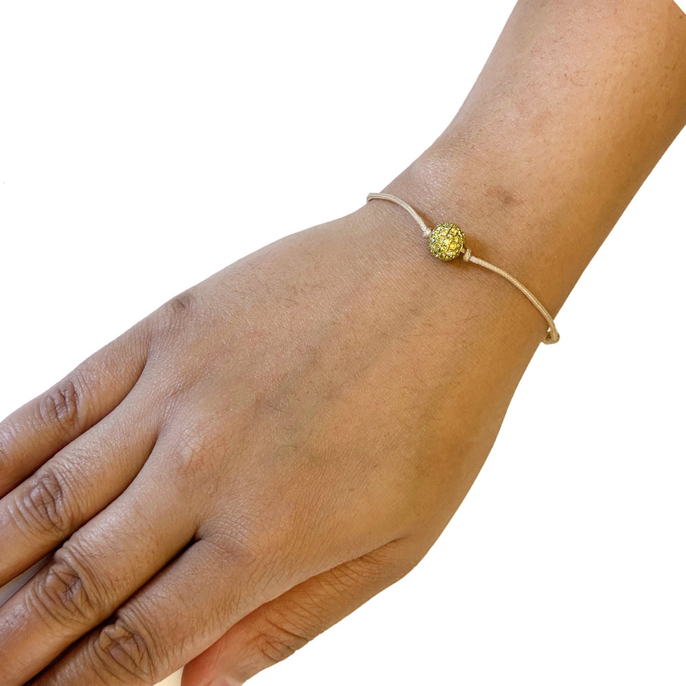 Natural Gemstone Beaded Macrame Bracelet 14k Gold Jewelry