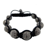 Natural Diamond Pave Beaded Bracelet Macrame Jewelry For Gift