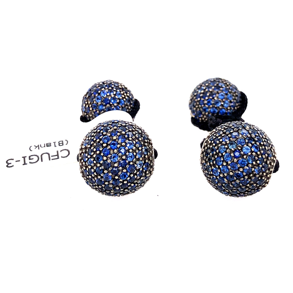 Natural Gemstone Bead Ball Cufflinks Jewelry In 14k Solid Gold