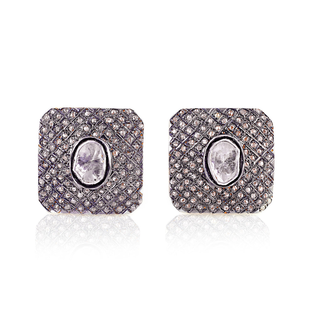 Diamond 925 Sterling Silver Cufflinks Men's Royal Jewelry