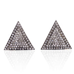 Triangle Shape Cufflinks Natural Pave Diamond 925 Sterling Silver Jewelry Gift